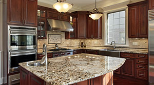 Kitchen with Granite Island